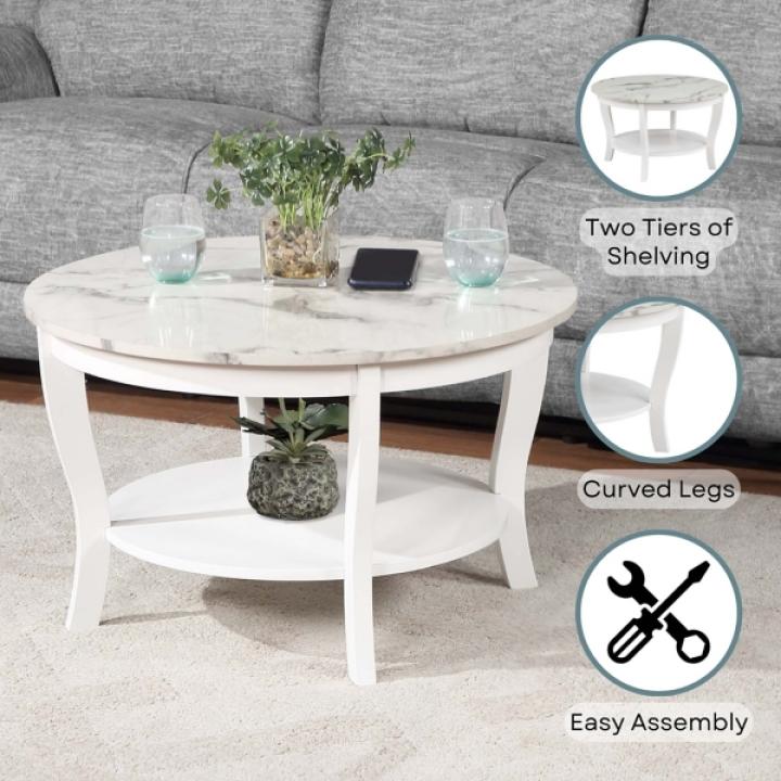 White Marble Round Coffee Table