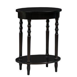 Black Spindle Legs Oval Accent Table