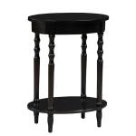 Black Spindle Legs Oval Accent Table