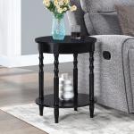 Black Spindle Legs Oval Accent Table