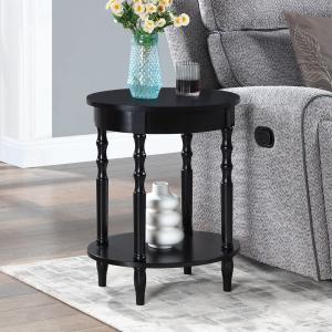 Black Spindle Legs Oval Accent Table