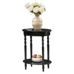 Black Spindle Legs Oval Accent Table