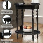 Black Spindle Legs Oval Accent Table