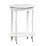 White Spindle Legs Oval Accent Table
