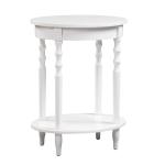 White Spindle Legs Oval Accent Table