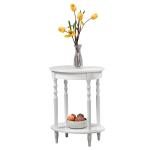 White Spindle Legs Oval Accent Table