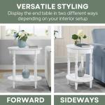 White Spindle Legs Oval Accent Table
