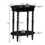 White Spindle Legs Oval Accent Table