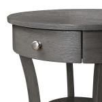 Gray Curved Legs Round Drawer Accent Table