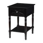 Black Wood Charging Traditional Accent Table
