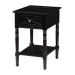 Black Wood Charging Traditional Accent Table
