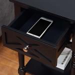 Black Wood Charging Traditional Accent Table