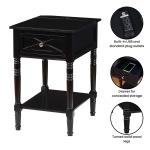 Black Wood Charging Traditional Accent Table