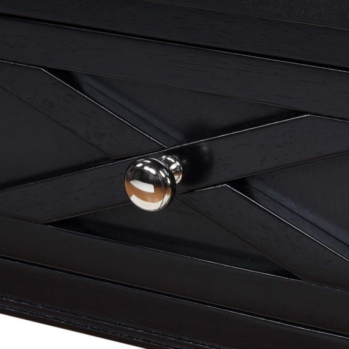 Black Wood Charging Traditional Accent Table