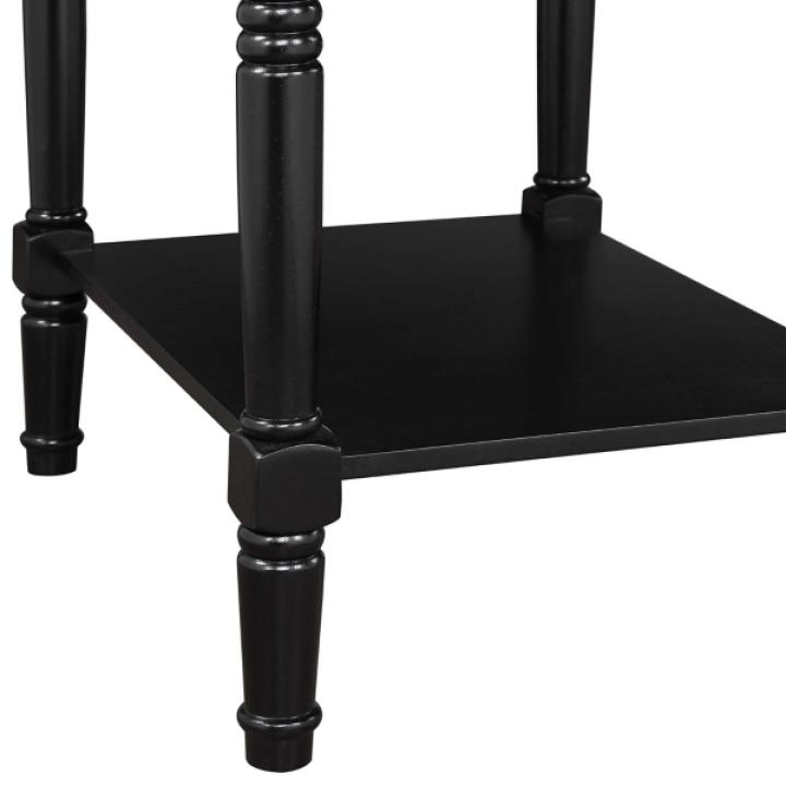Black Wood Charging Traditional Accent Table