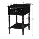 Black Wood Charging Traditional Accent Table
