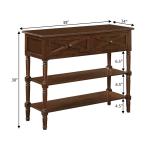 Brown Wood Traditional Console Table