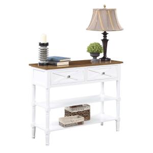 Wood & White Traditional Console Table