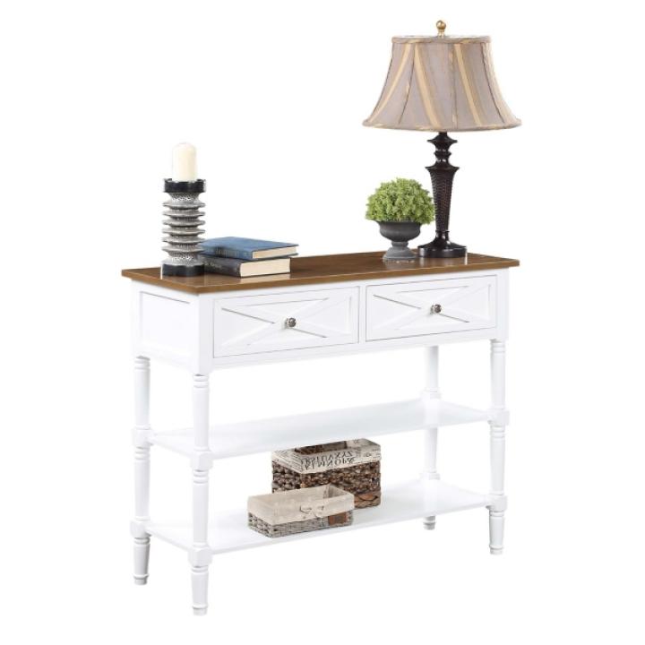 Wood & White Traditional Console Table