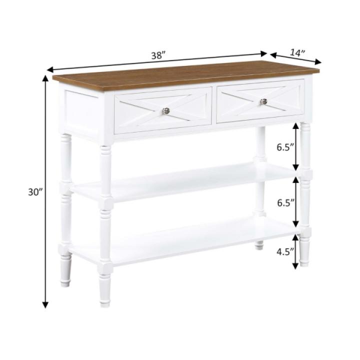 Wood & White Traditional Console Table