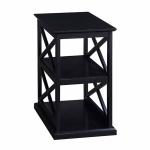 Black Wood Double X Sides Accent Table