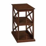 Brown Wood Double X Sides Accent Table