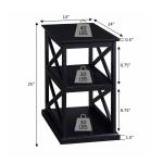 Brown Wood Double X Sides Accent Table