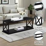 Black Wood Double X Sides Coffee Table