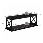 Black Wood Double X Sides Coffee Table