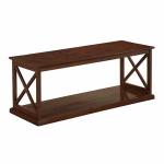 Brown Wood Double X Sides Coffee Table