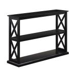 Black Wood Double X Sides Console Table