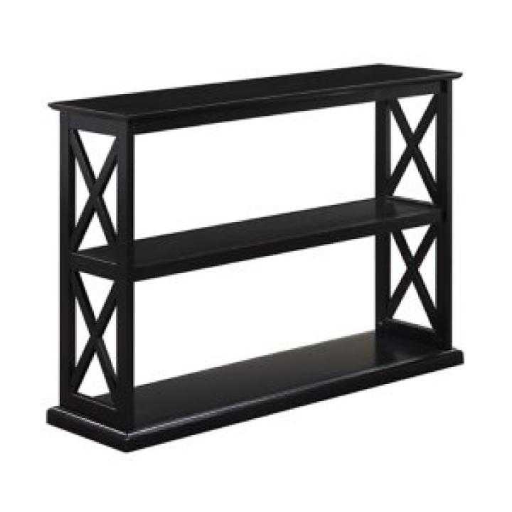Black Wood Double X Sides Console Table