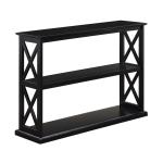 Black Wood Double X Sides Console Table