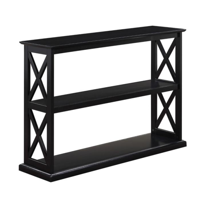 Black Wood Double X Sides Console Table