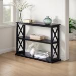 Black Wood Double X Sides Console Table