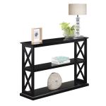 Black Wood Double X Sides Console Table