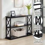 Black Wood Double X Sides Console Table