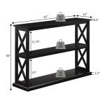 Black Wood Double X Sides Console Table