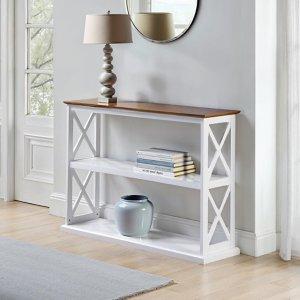 White Two-Tone Double X Sides Console Table