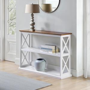 White Two-Tone Double X Sides Console Table
