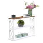 White Two-Tone Double X Sides Console Table