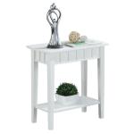 White Wood Slat Accent Table