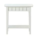White Wood Slat Accent Table