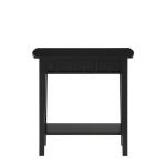 Black Wood Slat Accent Table