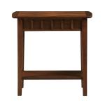 Brown Wood Slat Accent Table