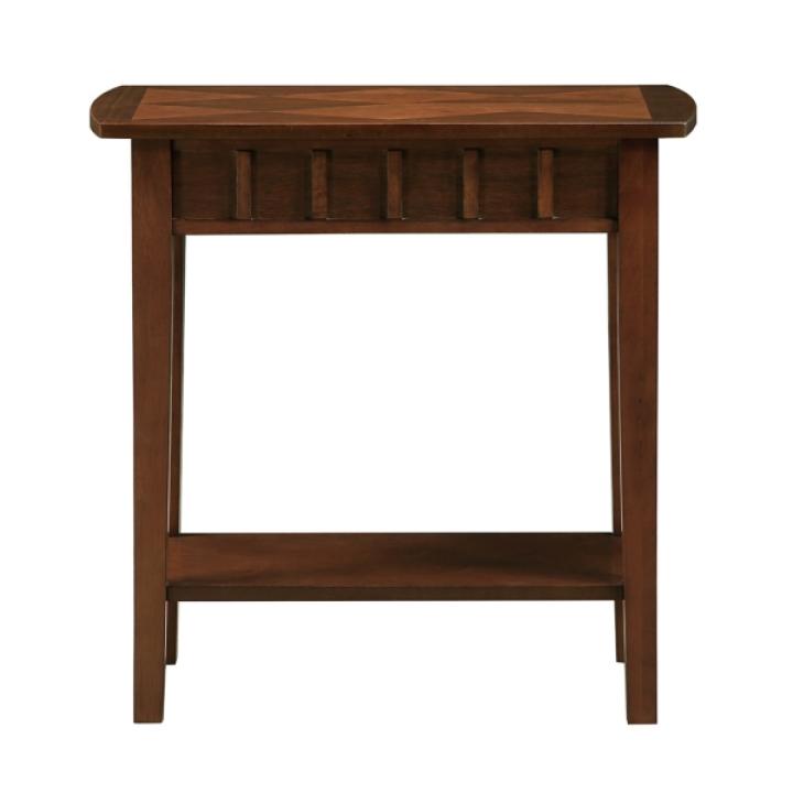 Brown Wood Slat Accent Table