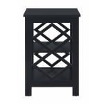 Black Wood Diamond 2-Tier Accent Table