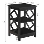 Black Wood Diamond 2-Tier Accent Table
