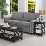 Black Wood Diamond 2-Tier Accent Table