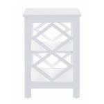 White Wood Diamond 2-Tier Accent Table